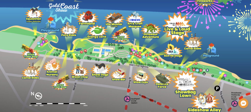 Gold Coast Show map