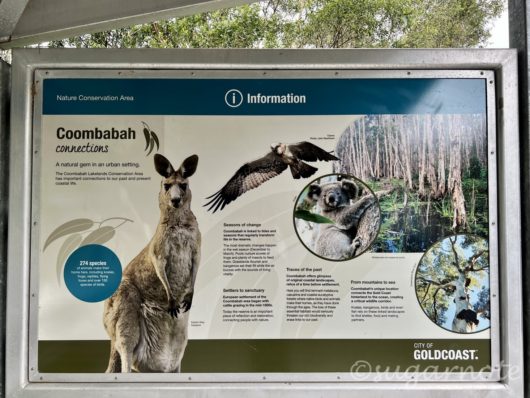 Information bord of Coombabah Lakelands Conservation Area