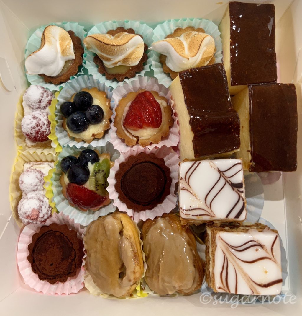 Boxed French pastries