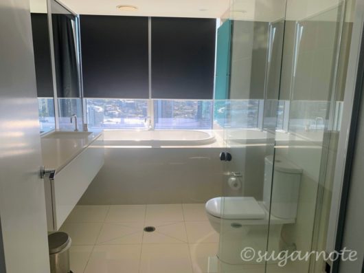Ensuite bathroom at Q1 Resort & Spa