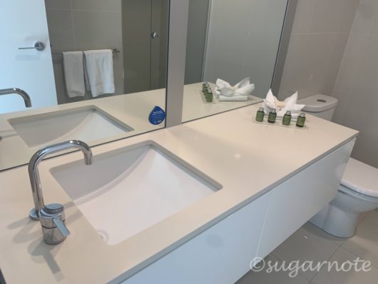 Bathroom sink at Q1 Resort & Spa
