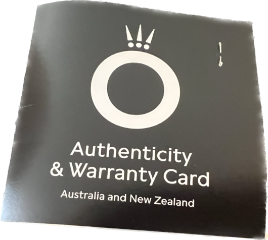 Pandora Authenticity & Warranty Card