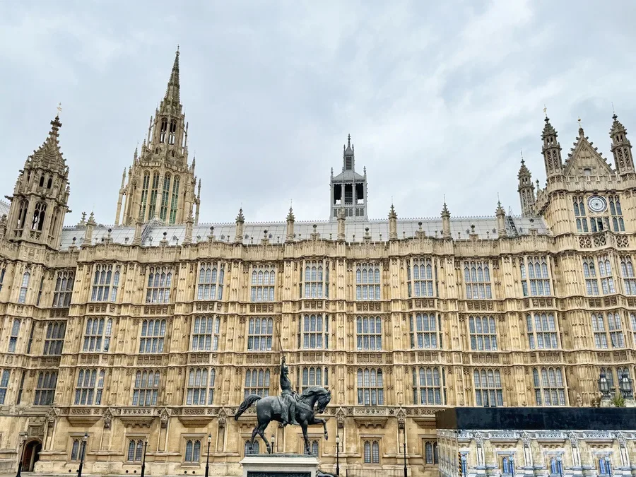 Statue of Richard I in Old Palace Yard outside the Palace of Westminster in London