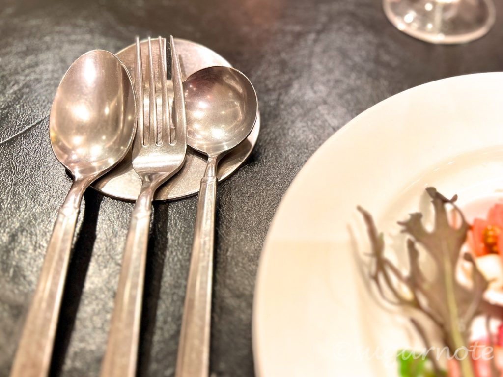 Torattoria italia ginza lunch course -cutlery